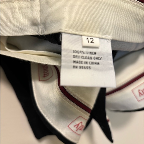 Trousers Only New York Women's Size 12 Black Tapered Leg Linen Pants - Picture 6 of 8